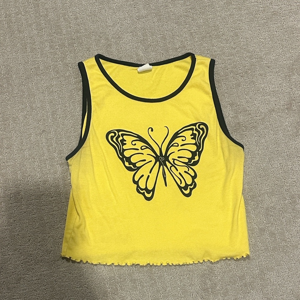 Urban Outfitters Yellow Top with Black Trim